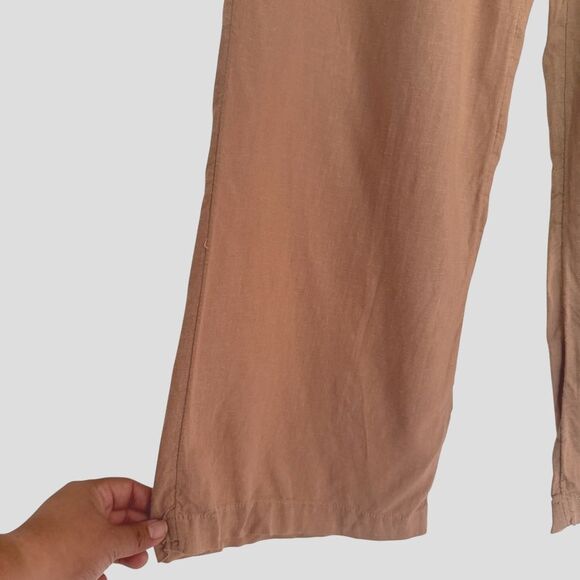 URBAN OUTFITTERS Women's Size 6 Viscose/Linen Blend Trousers Light Taupe Neutral - Picture 4 of 8
